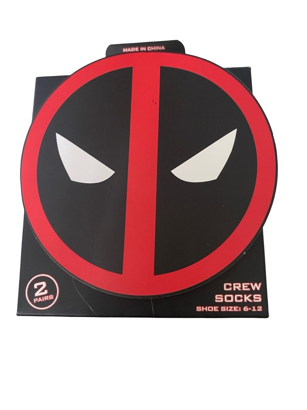 Marvel Deadpool Mens Crew Socks 2 Pair Pack Novelty Graphic Fits